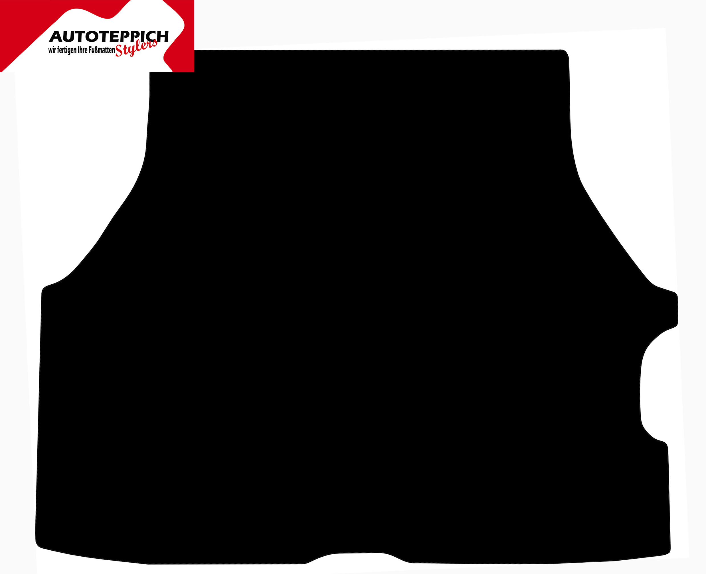 Eine Kofferraummatte in schwarz für BMW E12.