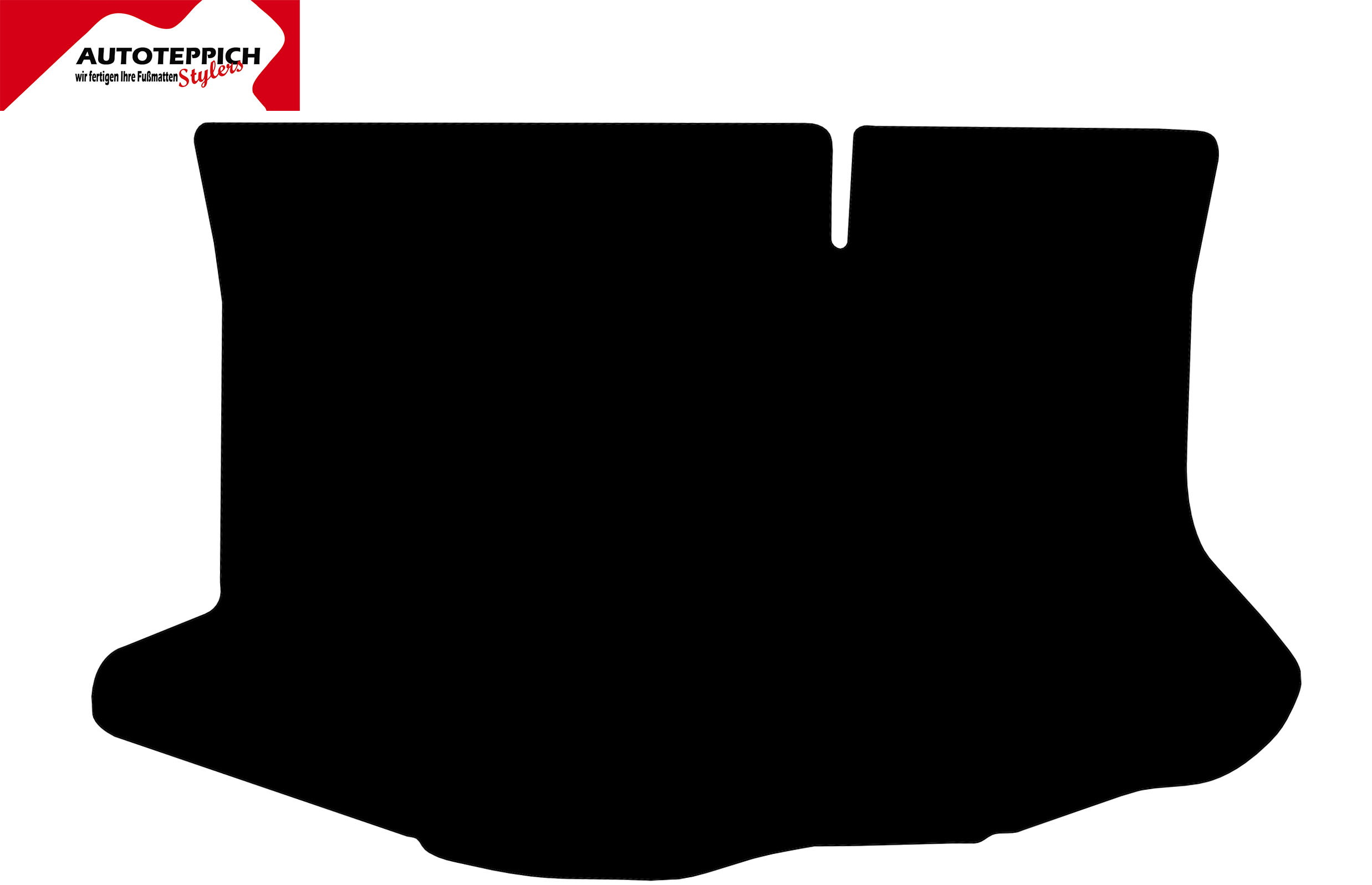 Eine Kofferraummatte in schwarz für Ford Fiesta MK7 JA8 2008-2011.